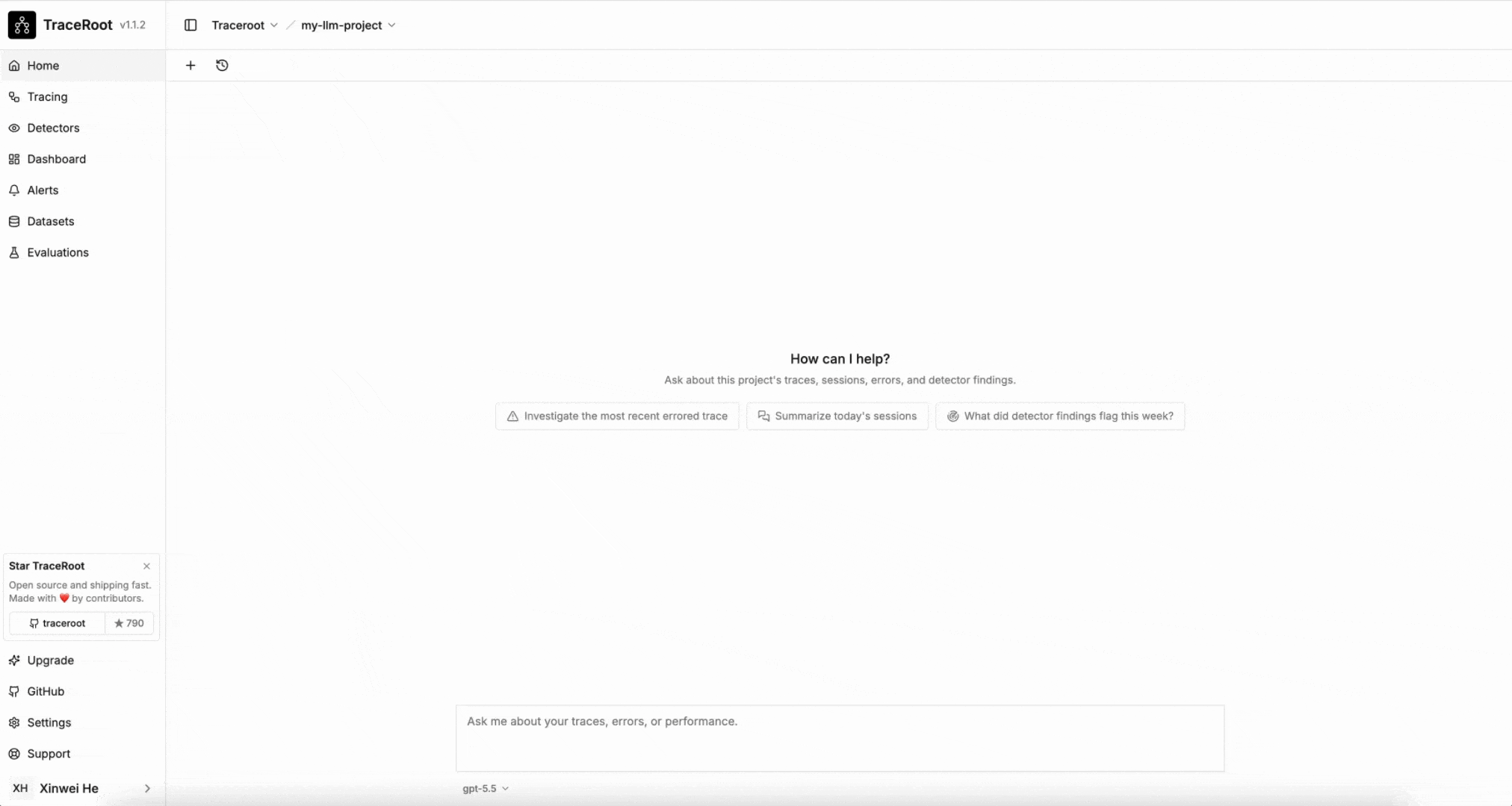 The TraceRoot in-app agent investigates recent slow traces, reads source code, and recommends latency improvements.