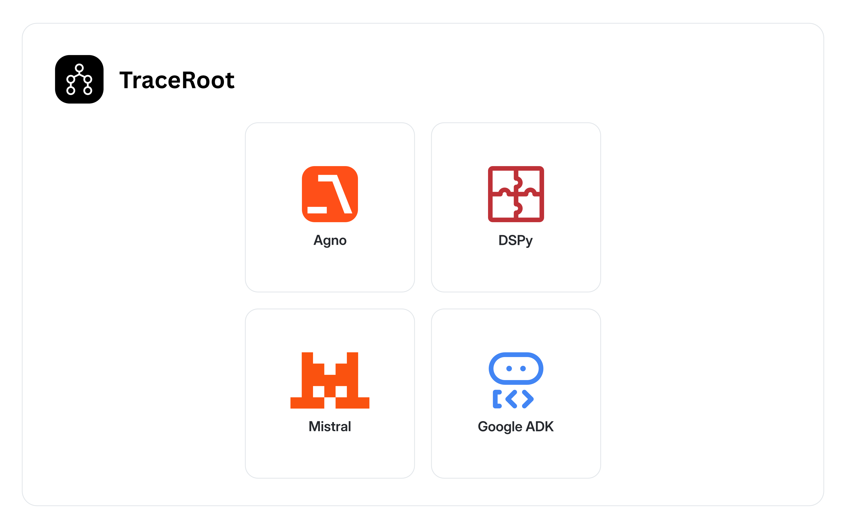 Agno, DSPy, Mistral and Google ADK integrations in TraceRoot.